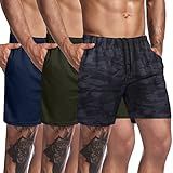 COOFANDY Men's Workout Athletic Running Shorts with Drawstring 3 Pack for Basketball Rugby Sports Shorts with Pocket