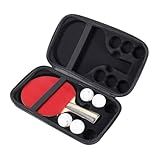 SANXIULY Ping Pong Paddle Case,Table Tennis Racket Case,Carrying Case Fits for 2 Paddles and 4 Balls (Case Only)