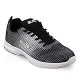 ELITE Men's Wave Athletic Bowling Shoes with Universal Slide Soles (Black/Grey, US Footwear Size System, Adult, Men, Numeric, Medium, 11.5)
