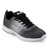 ELITE Men's Wave Athletic Bowling Shoes with Universal Slide Soles (Black/Grey, US Footwear Size System, Adult, Men, Numeric, Medium, 12)