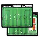 HIGHRAZON Dry Erase Soccer Clipboard for Coach, Premium Tactical Soccer Coaching Board, Portable Double Sides Full & Half Court Dry Erase Board with Marker