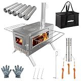 unho Stainless Hot Tent Stove Crack-Resistant Ceramic Glass Outdoor camping