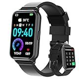 Smart Watch Fitness Tracker Make/Answer calls for Women Men with Heart Rate Blood Oxygen Sleep Monitor Sports Modes Step Calorie Counter IP68 Waterproof for Android Phones iPhone (Rectangle, Black)