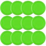 Coopay 12 Pieces Home Air Hockey Pucks 2.5 Inch Heavy Replacement Pucks for Game Tables Equipment Accessories, 12 Grams (Green)