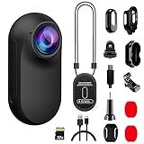 Xilecam Mini Body Cam Wearable Body Worn Mini Action Camera, Thumb Size Helmet Camera Comes with Various Portable Stands Suitable for Recording Work and Life, As a Creative Gift for Him or Her(Black)