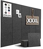 WALLHERO Cork Boards for Office, Dart Board Wall Protector, 59"x36" | 15 Pack | Black Bulletin Board, Cork Board, Cork Board Squares, Homasote Board, Bulletin Board Tiles (Gray Black)