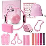 TSPFUI Pilates Ring Kit for Women,Pilates Equipment with Pilates Ring and Ball, 5 Resistance Bands,Yoga Block,Workout Guide Included，Full-Body Pilates Workout Equipment Suitable for Beginners