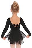 Zaclotre Ballet Leotards for Girls Toddler Classic Long Sleeve Criss-Cross Back Dance Dress Ballerina Outfits