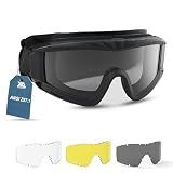 xaegistac Airsoft Goggles-Tactical Goggles Anti Fog ANSI Z87.1