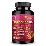 NATURE TARGET Berberine HCl 1200mg, Berberine Supplement with Ceylon Cinnamon, Chromium - Supports Immune, Gastrointestinal & Digestive Health, Non-GMO, 120 Capsules