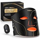 Red Light Therapy for Face, Cordless LED Face Mask with 4 Light Modes (NIR 850nm, Red 630nm, Blue, Amber), 272 LEDs, 10-Min Timer, Rechargeable for Glowing Skin at Home