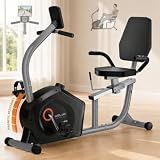 Recumbent Exercise Bikes for Seniors & Adults, Quiet Magnetic Stationary Bikes for Home Use with 16-level Resistance, 400LB Weight Capacity, Adjustable Comfortable Seat, LCD Monitor