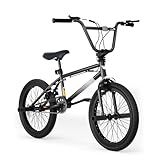 XJD Freestyle BMX Bike, 20 inch Kids Bicycles for 8-12 Years Old Boys Girl, Hi-Ten Steel Frame, 360 Degree Rotor Freestyle with Dual Hand Brakes 4 Pegs Teen Bike, Beginner-Level to Advanced Rider