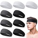 Sweatbands for Men - Camo Headband, Wide Sweat-Absorbing Band for Men's Basketball, Football, Cycling, Running, Yoga, 4.7 x 9.8 Inch (Minimalist)