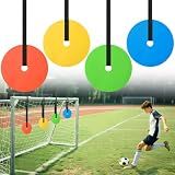 TOBWOLF 4PCS Soccer Goal Target, 6" Discs with Adjustable Extra-Long Strips