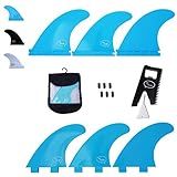 Ho Stevie! FRP Thruster (3) Surfboard Fins - Stronger Than Regular Nylon Fins - Performance and Maneuverability - Includes Travel Case, Screws, Wax Comb and Fin Key