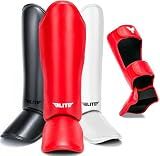 Elite Sports Muay Thai Shin Guards Kickboxing MMA Muay Thai Leg Instep Protective Pads, Martial Art Kicking Sparring Training Gear for BJJ Karate Boxing Taekwondo