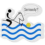 (Pack of 3) Funny Water Polo Player on Horse Playing Waterproof Sticker 3 Inches
