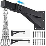 SELEWARE Heavy Bag Wall Mount Heavy Duty Heavy Bag Hanger Punching Bag Bracket for Boxing, Muay Thai and MMA Training Bar Length Adjustable, Come with Heavy Bag Chains