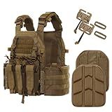 EREBUSE Tactical Airsoft Vest, Adjustable Molle Airsoft Paintball Vest for Men Coyote Brown