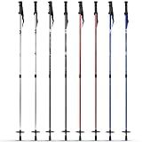 VioraWhite 8 Pack Adjustable Ski Poles for Downhill Skiing Lightweight Aluminum Ski Poles for Adults Men Women (78-135 cm/ 31-53 Inch) (Black,Red,Blue,Silver)