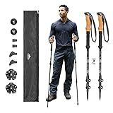 Cascade Mountain Tech Lightweight Aircraft-Grade Aluminum Trekking Poles with Extended Down Grip Plus Tip Kit, 2 Count (Pack of 1)
