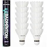 AboveGenius Goose Feather Badminton Birdies 6 Pack, Badminton Shuttlecocks with Stability Durability, High Speed Shuttle Balls for Indoor Outdoor Backyard Practice Training (6)