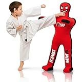 Un-Filled Wrestling Dummy for Kids – Youth Grappling Dummies BJJ, MMA, Jiu Jitsu & Judo Training Partner – Durable Martial Arts Practice Buddy (Red, 3ft / 36 Inches)