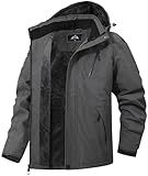 MAOYSSEN Men's Mountain Winter Coat Warm Fleece Ski Snow Jacket Waterproof Raincoat with Hood