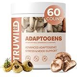 TruWild Adaptogen Blend with Cordyceps Maca Ashwagandha - Full Spectrum Mushroom Blend for Daily Support and Function, All Natural Formula with 7 Key Ingredients, 60 Capsules