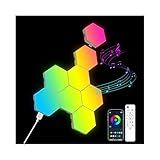 OJQ 8 Pack Hexagon Lights Wall RGB Panel - Hexagonal Led Lights Room Decor Wall Lights Gifts for Men/Women Honeycomb Shape Panels Hexagon Gaming Led Lights for Bedroom Children