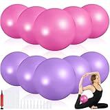 Aoriher 10 Pieces 9 Inch Exercise Pilates Ball Yoga Therapy Ball for Yoga Stability Barre Training Stretching Physical Posture Training Gym(Pink, Purple)