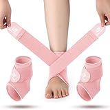 Honoson 2 Pcs Ankle Brace Kid Breathable Neoprene Ankle Support Compression Sleeve Achilles Tendonitis Relief Elastic Foot Brace with Adjustable Wrap for Sprained Plantar Fasciitis(Pink,S)