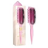 Bounce Curl Define EdgeLift Brush, 5-in-1 Tool for Effortlessly Defined Curls, Waves & Coils, Reduces Frizz - Pink