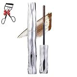 Curling Silver Stick Mascara, Metal Wand Tubing Mascara, Waterproof Fiber Mascara, Eyelash Primer,Tubular Eyelash Primer,Waterprooflong Curling Mascara,Natural and Non-smudged (Brown)