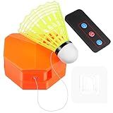 UKCOCO Badminton Rebound Trainer : Self Training Badminton Trainer with Elastic Cord and Remote Control for Home, 3.54X2.95X1.57in