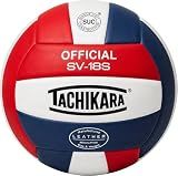 Tachikara SV18S Composite Leather Volleyball (Red White and Blue) , SCARLET/WHITE/ROYAL