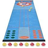 Colatop Table Curling Game, Tabletop Games for Adults Friends Families - 47in Mat for Indoor Outdoor Party Fun Games