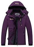 MOERDENG Women's Waterproof Ski Jacket Warm Winter Snow Coat Mountain Windbreaker Hooded Raincoat Jacket