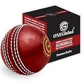 Soft Rubber Cricket Ball for Practice | Outdoor & Indoor Cricket Ball With Soft Core & Stitched Seam | Realistic Feel, True Bounce & Swing For Practice, Coaching, Honing Skills & Family Fun (1-RED)