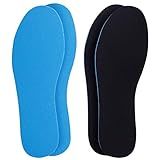 Amitataha 2 Pairs Breathable Insoles, Super-Soft, Sweat-Absorbent, Double-Colored and Double-Layered Shoe Inserts of Foam That Fit in Any Shoes (Blue/Black, 9.5-12 Women/8-9 Men)
