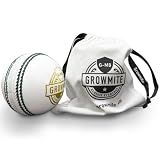 Growmite Leather Cricket Ball 156g Each, 4-Piece Construction, Hand-Stitched Raised Seam, Practice, Training, T20 & Club Match Play