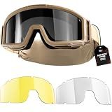 1TG Tactical Airsoft Goggles Anti Fog ANSI Z87.1 with 3 Impact Lenses