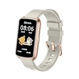Runlio Fitness Trackers, 1.47 Inch Smartwatch, Touchscreen Activity Tracker with Thin Smartband Design, 5ATM Waterproof Fitness Watch Blood Oxygen Heart Rate Monitor for Android/iOS (Light Grey)