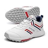 SOLM8 S1 Rubber Spikes - Lightweight Cricket Shoes for Men and Women - Durable Grip, Superior Protection (2025 Edition) Navy Red