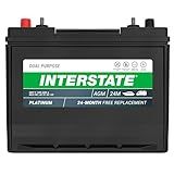 Interstate Batteries Marine/RV Battery 12V 70Ah 750CCA (24M-AGM) Dual Purpose Power Pure Lead AGM RV & Marine Starting Replacement Battery (Group Size 24) Boats, RV's