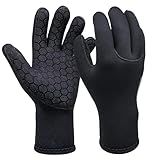 Dizokizo Neoprene Gloves Men Women,3mm Five Finger Waterproof Diving Gloves Thermal Anti-Slip Wetsuit Gloves for Kayaking Snorkeling Surfing and Other Water Sports (Black M)