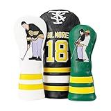 Funny Golf Head Covers - Premium Leather Driver Headcover, Fairway Wood, and Hybrid Covers - Inspired Design with Premium Embroidery - Unique Golf Gift & Accessories for Men and Women Golfers (Set)
