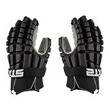 STX LZR Lacrosse Gloves, Small, Black, Pair