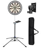 Portable Dart Board Stand, Professional Dartboard Stand with Four Legs, Adjustable Height Darts Tripod for Indoor or Outdoor, Heavy Duty Outside Dart Stands Accessories